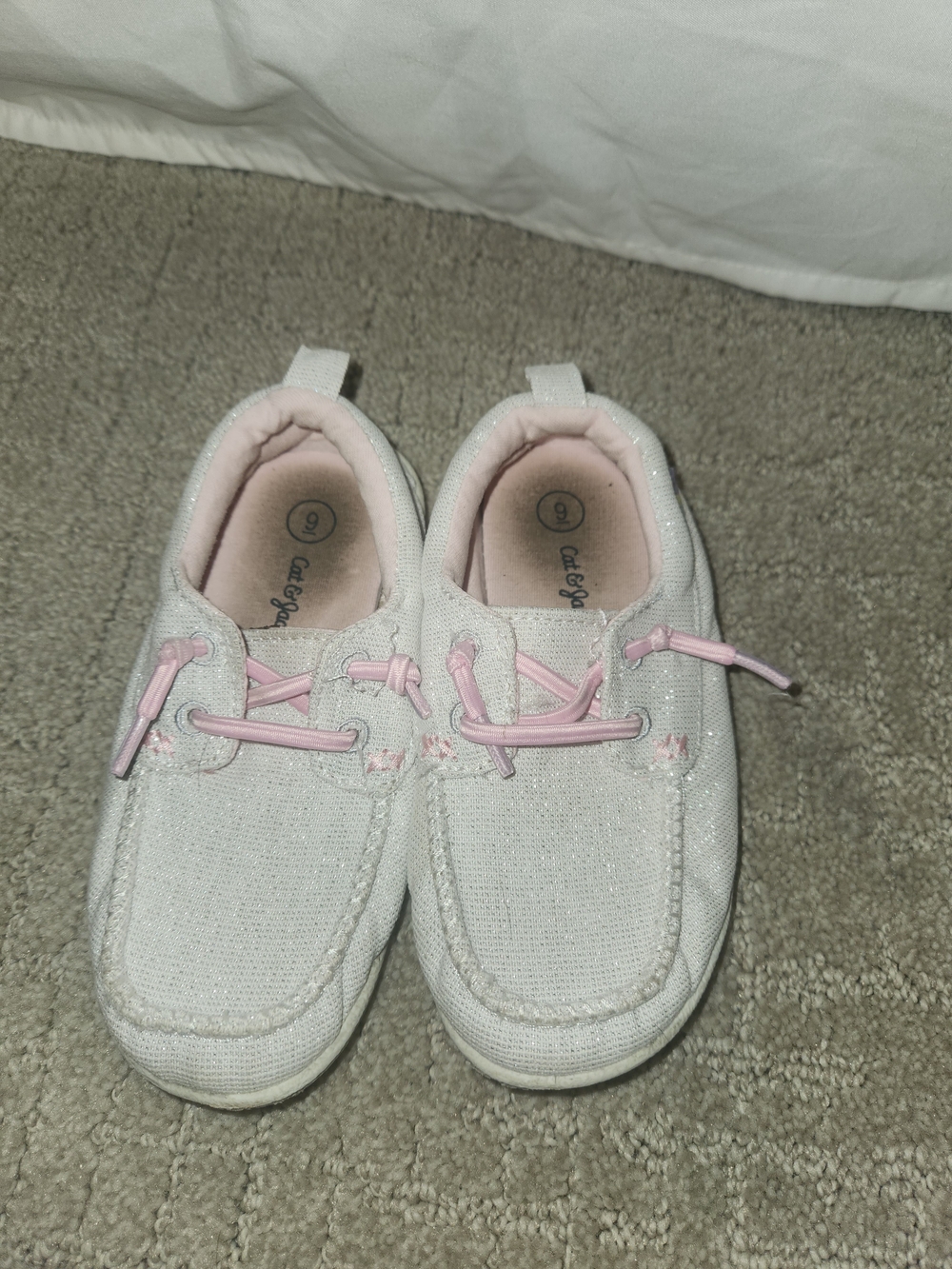 Cat & Jack White and Light Pink Slip-On Kids Sneakers